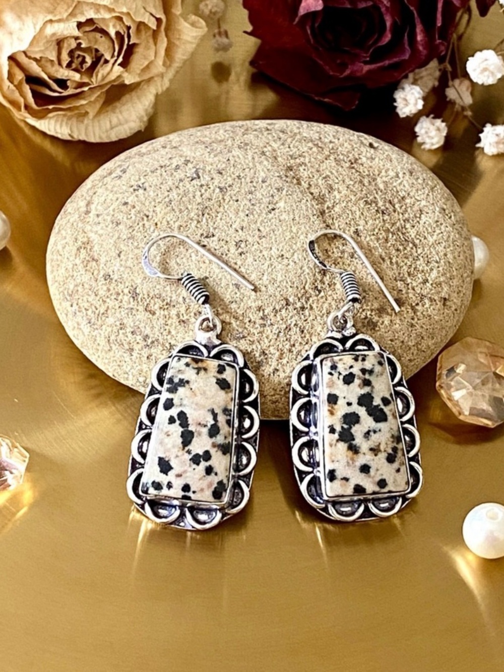 Dalmatian Jasper Handcrafted Earrings